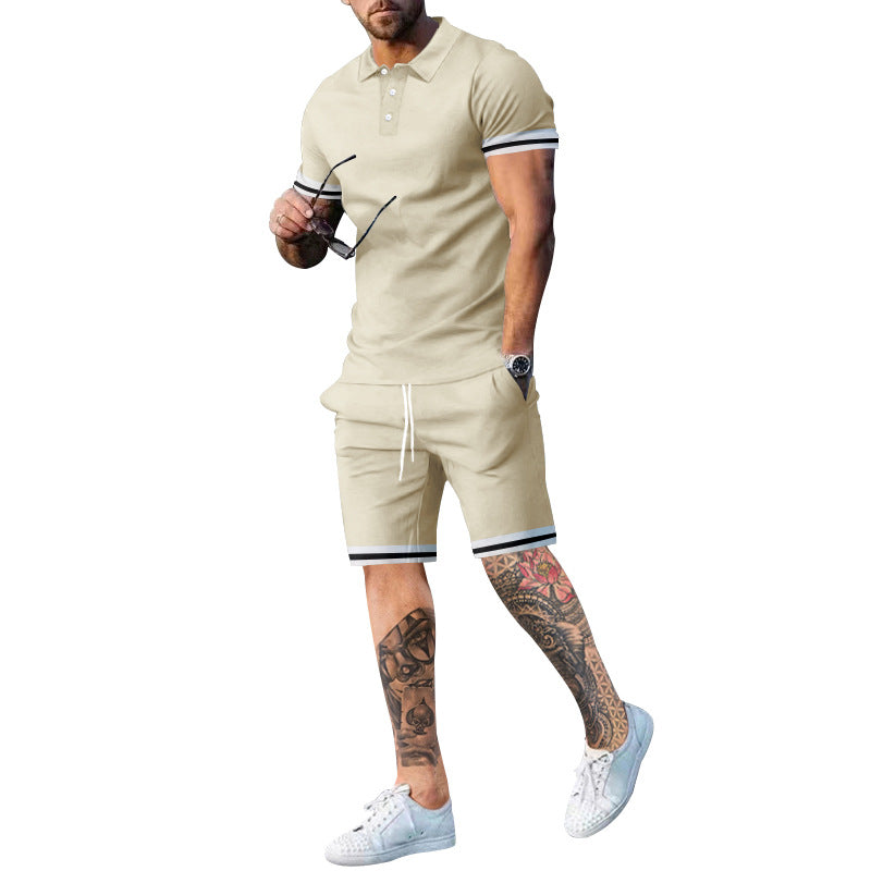 Herren Poloshirt und Shorts-Set mit sportlichen Akzenten Drune