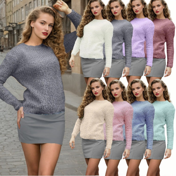 Damen Grobstrickpullover mit weitem Schnitt und modischem Volumen Drune