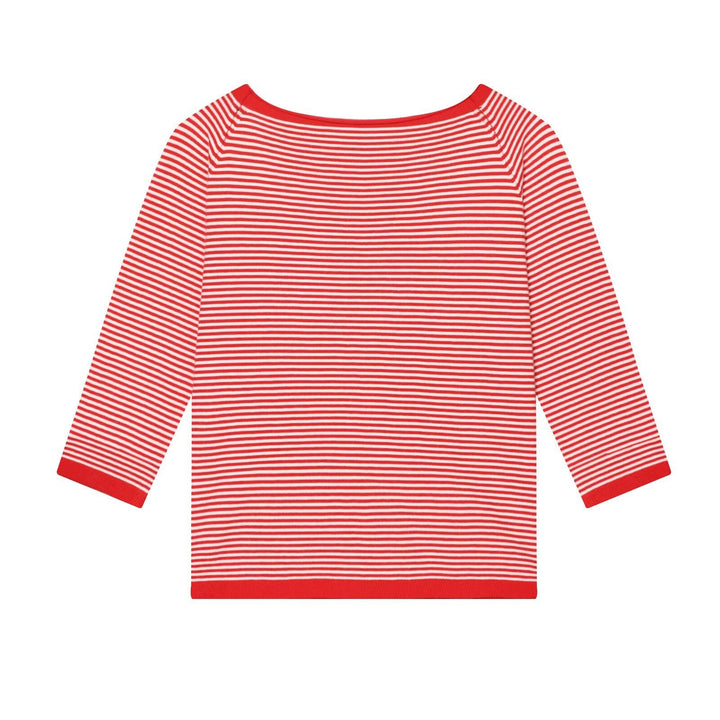 Damen Maritimes Ringel-Boatneck-Shirt mit dreiviertelärmeln Drune