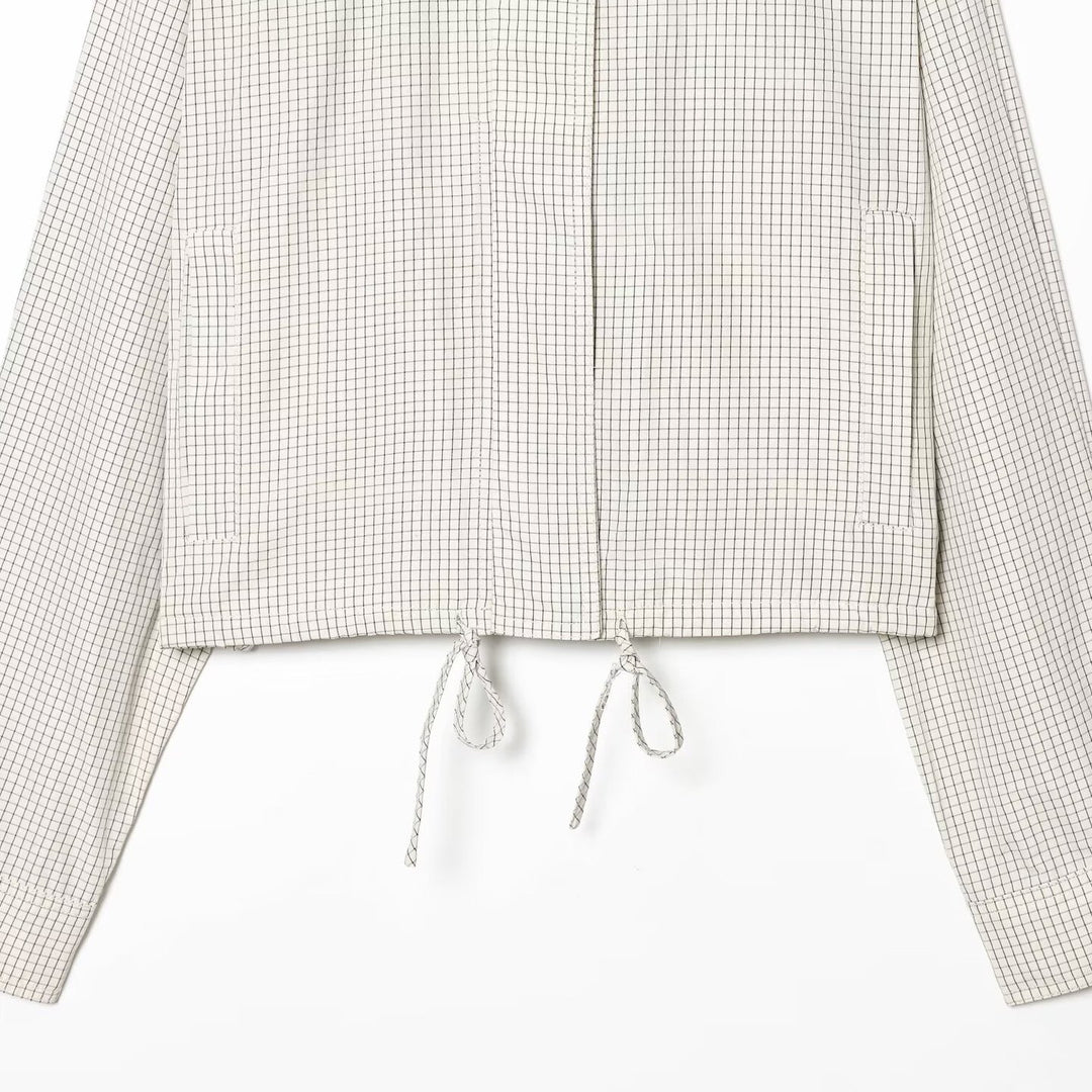 Damen Kurzgeschnittene Oversize-Windjacke mit Stehkragen und Tunnelzug Drune