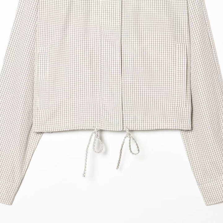 Damen Kurzgeschnittene Oversize-Windjacke mit Stehkragen und Tunnelzug Drune