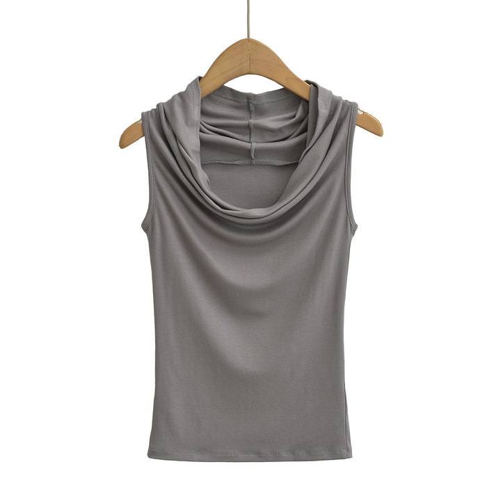 Damen ärmelloses Cowl-Top aus weichem, elastischem Material Drune