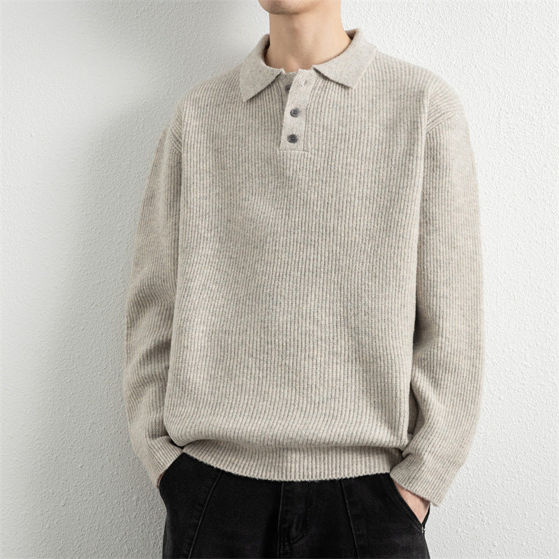 Herren Strickpullover mit Knopfleiste Drune