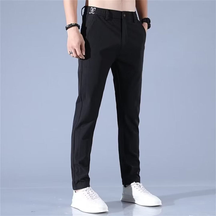 Herren elegante Anzughose mit elastischem Bund und praktischen Eingrifftaschen Drune
