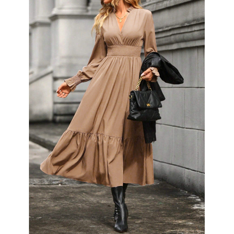 Damen Maxikleid mit schwingendem Rock und elastischem Tailleneinsatz Drune