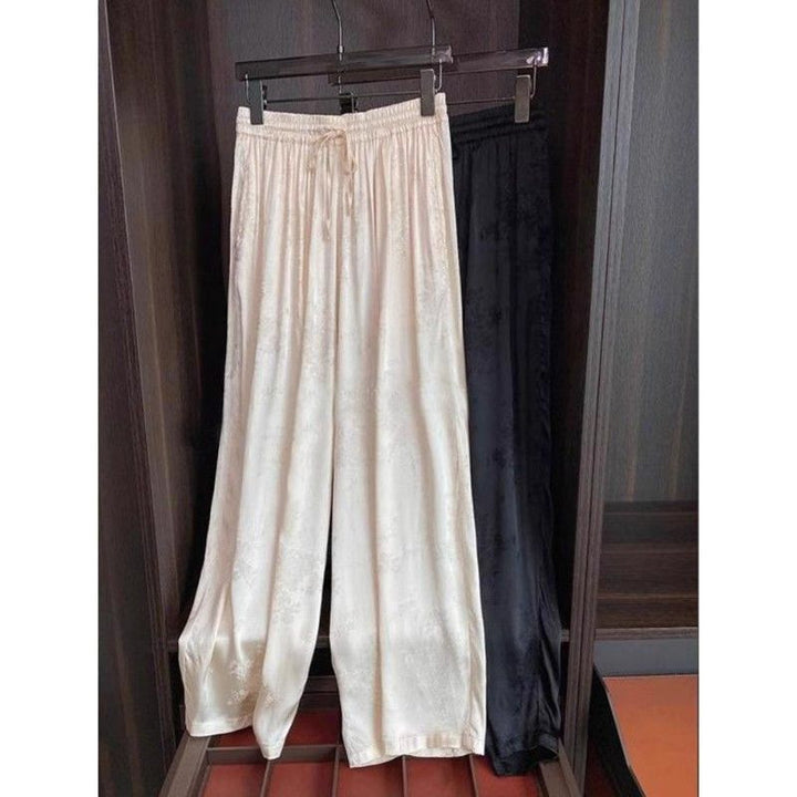 Damen Luxuriöse Seiden Schlafshorts Set mit Verstellbarem Bund Drune