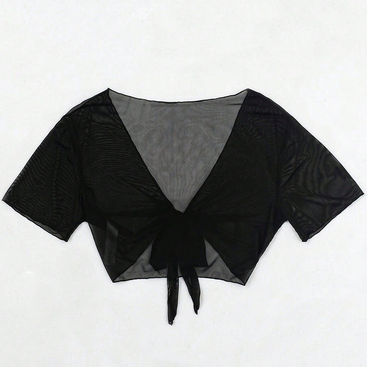 Damen Transparente Kurzarm Bluse Drune