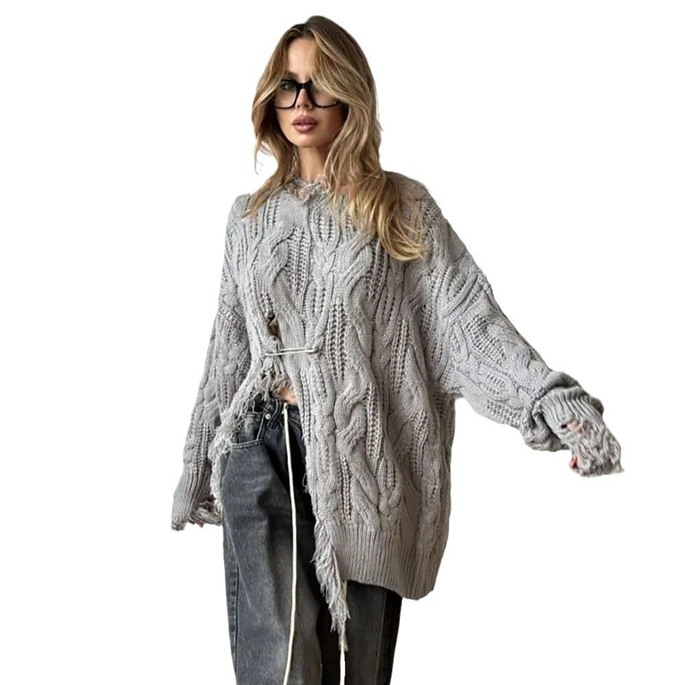 Damen Oversized Strickpullover Drune