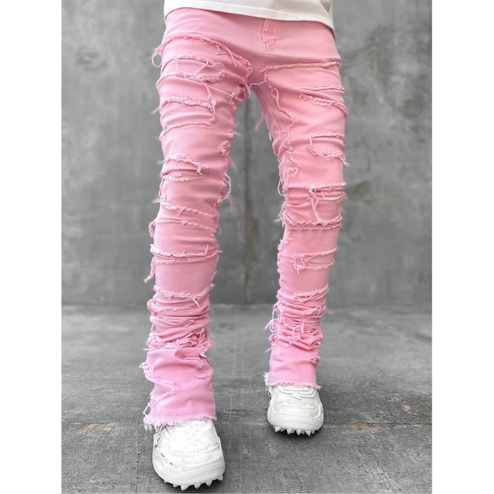 Herren Zerrissene Denim-Hose im lässigen Stil mit einzigartigem Design Drune