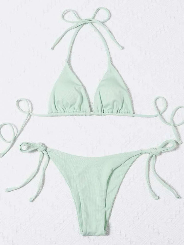 Damen Triangel-Bikini mit seitlichem Knoten und verstellbaren Trägern Drune