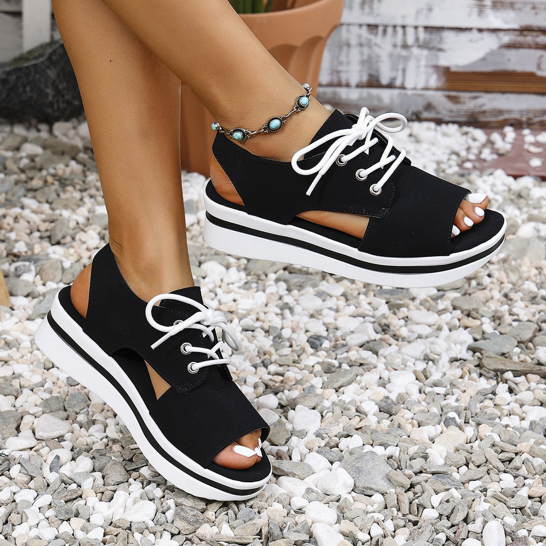 Damen Sportliche Sneaker-Sandalen mit offenem Zehenbereich und modischem Obermaterial Drune