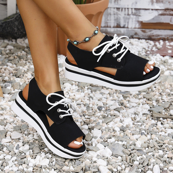 Damen Sportliche Sneaker-Sandalen mit offenem Zehenbereich und modischem Obermaterial Drune