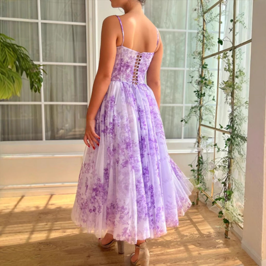 Damen Abendkleid mit floralem Design und elegantem Schnitt Drune