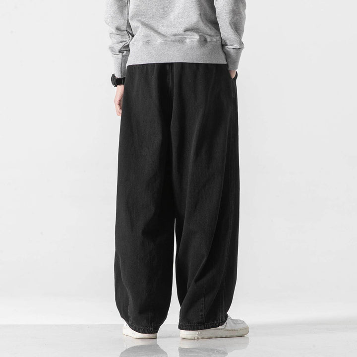 Herren Extraweite Baggy-Hose mit Tunnelzugbund und umgeschlagenem Saum Drune
