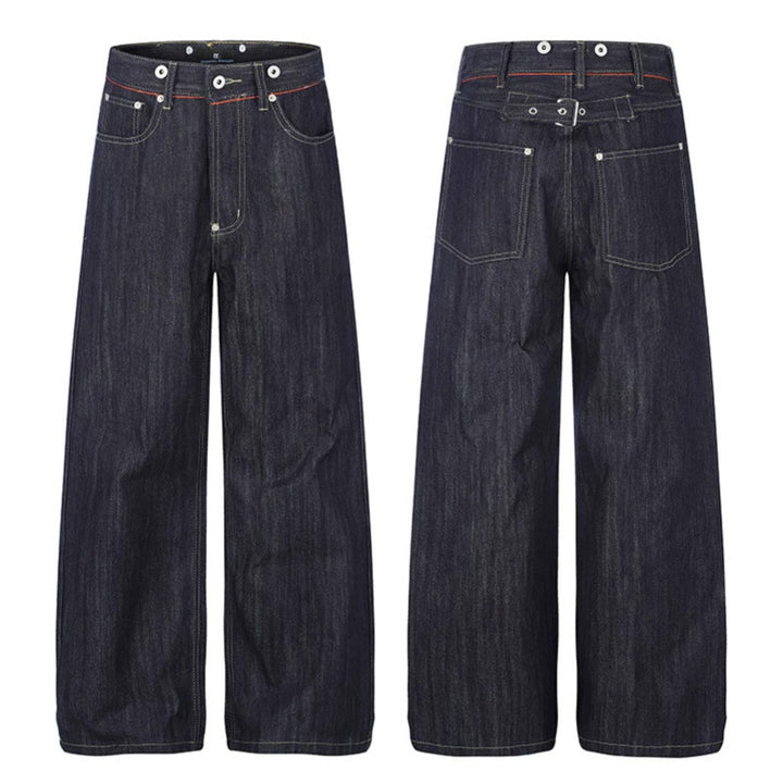 Damen Hochgeschnittene weite Denim-Palazzo-Jeans mit Five-Pocket-Schnitt Drune