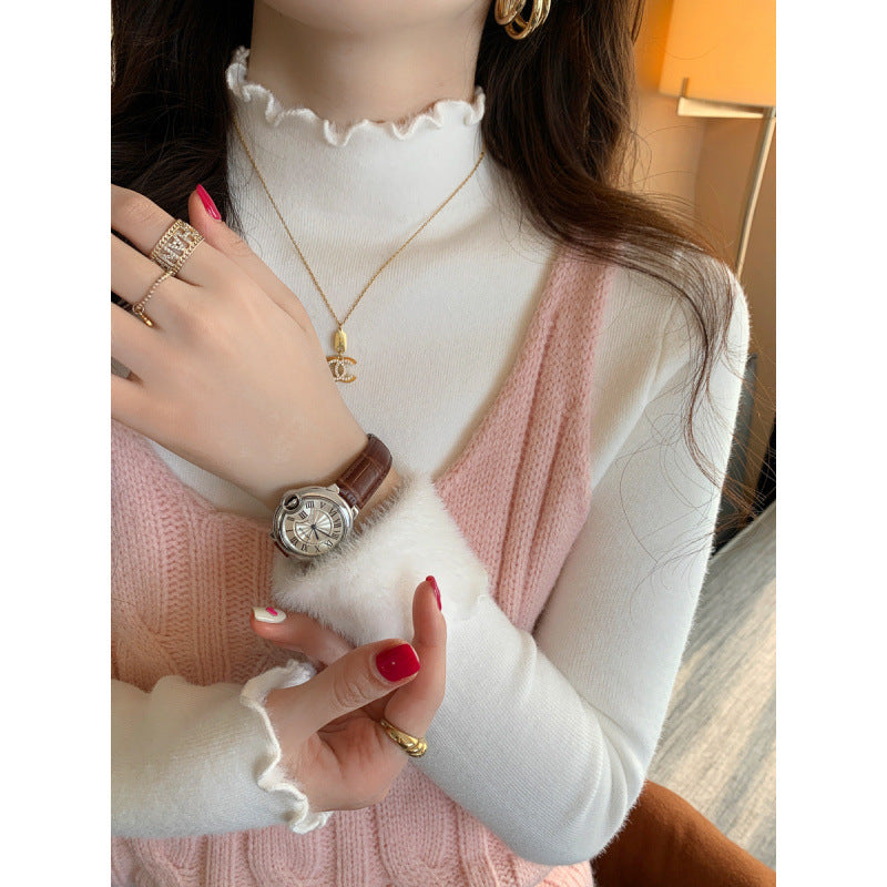 Damen Langarmshirt mit elegantem Rüschensaum Drune