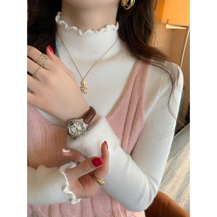 Damen Langarmshirt mit elegantem Rüschensaum Drune