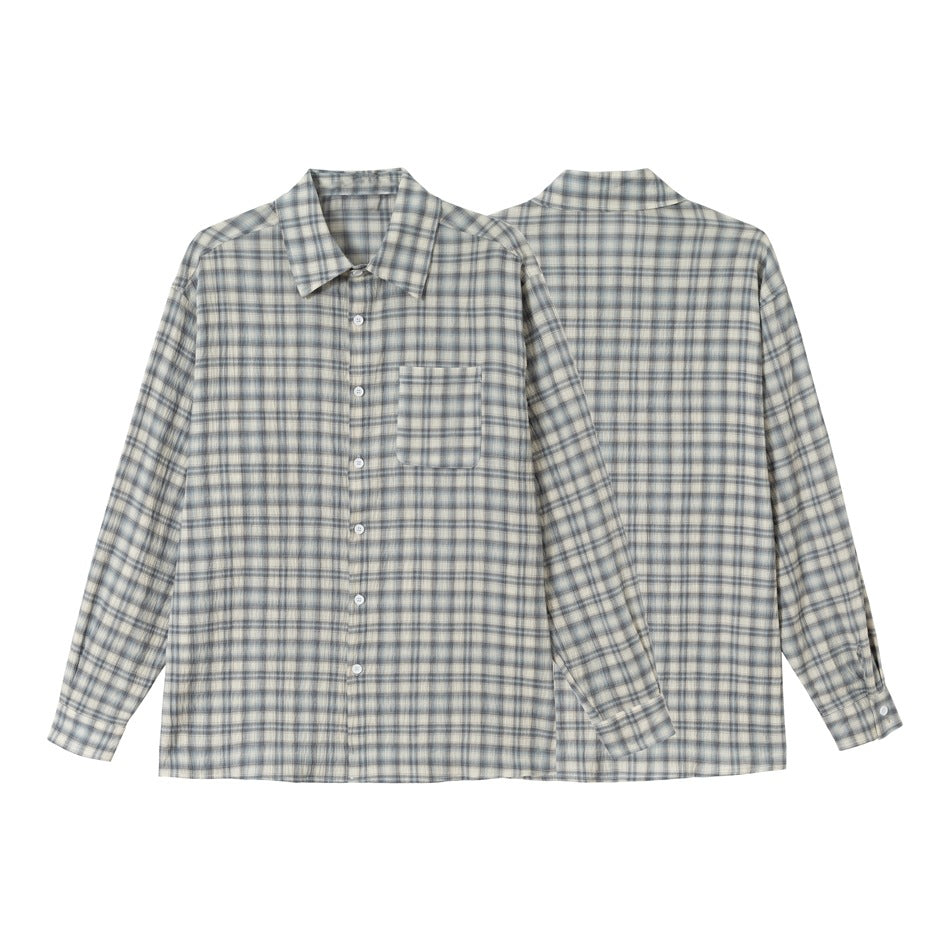 Unisex Karo-Relax-Hemd im Oversized-Look mit Brustpatch und Soft‑Touch Baumwollmix Drune