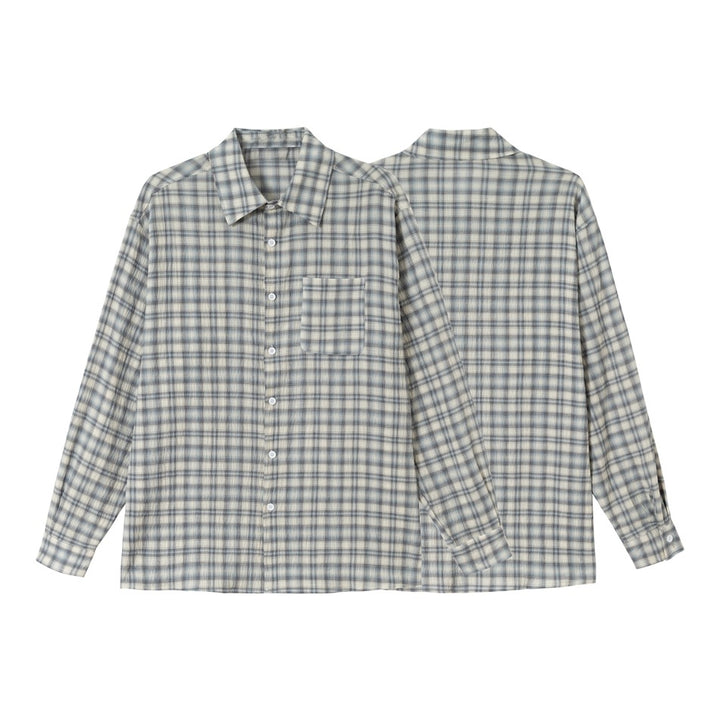 Unisex Karo-Relax-Hemd im Oversized-Look mit Brustpatch und Soft‑Touch Baumwollmix Drune