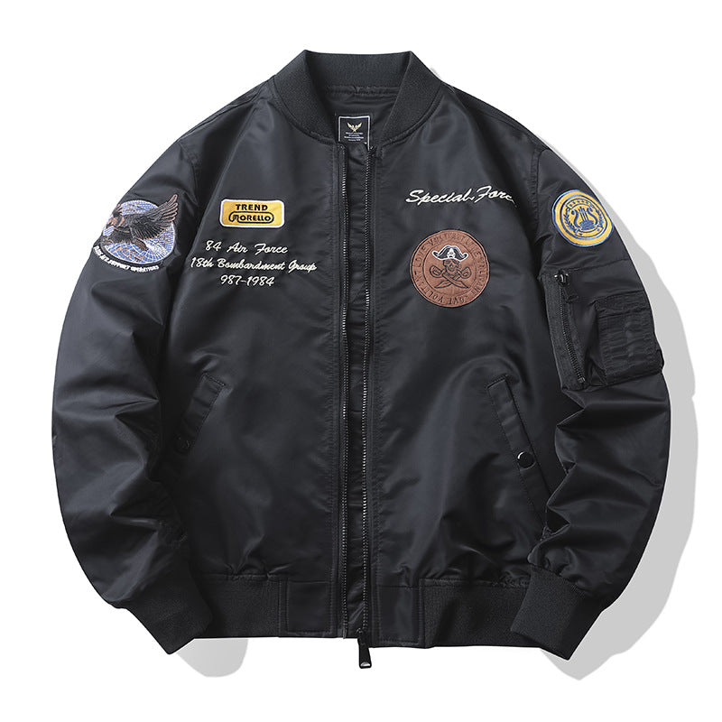 Herren Urbane Bomberjacke mit Stickereien Drune