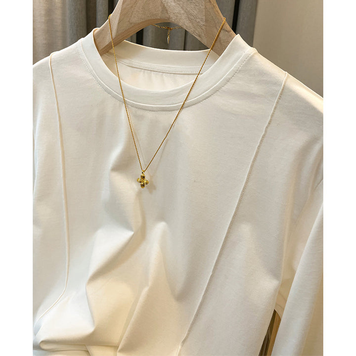 Damen Bequemes Langarmshirt aus hochwertiger Baumwolle Drune