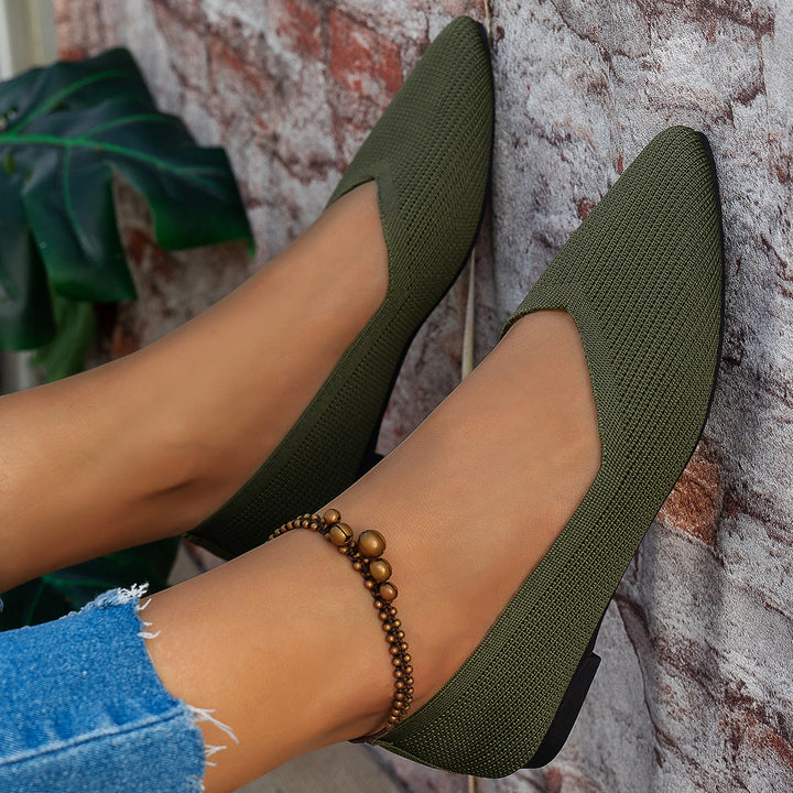 Damen Ballerinas mit kreativem Hahnentrittmuster und flexiblem Fußbett Drune