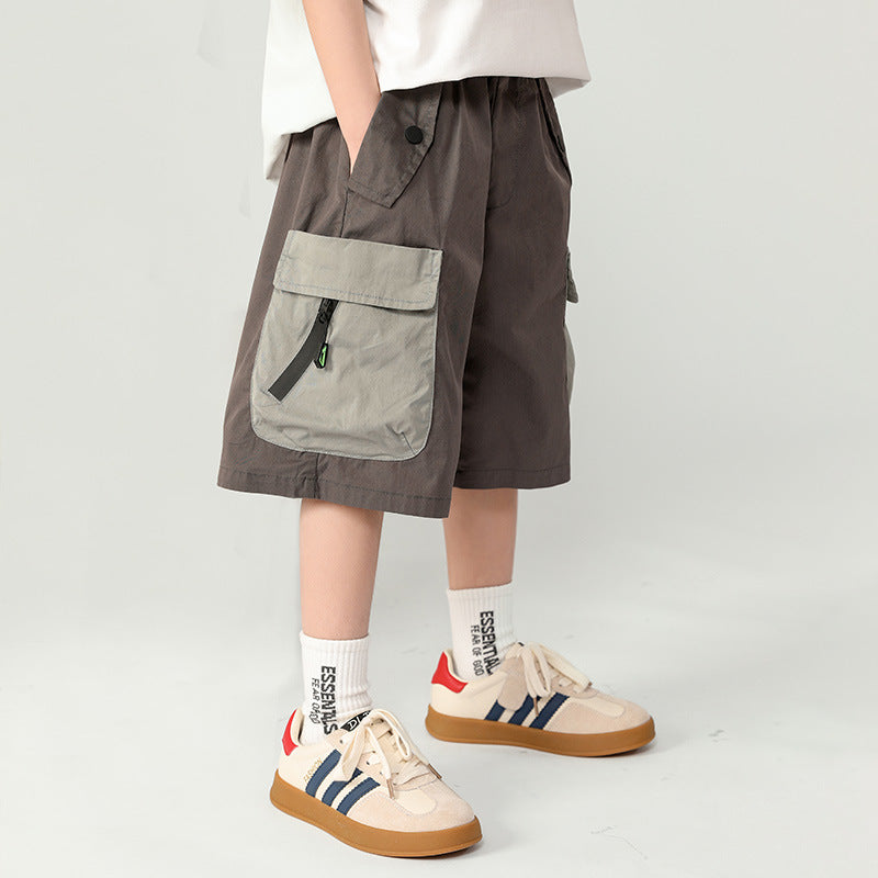 Unisex lässige Capri-Shorts mit funktionalen Taschen Drune