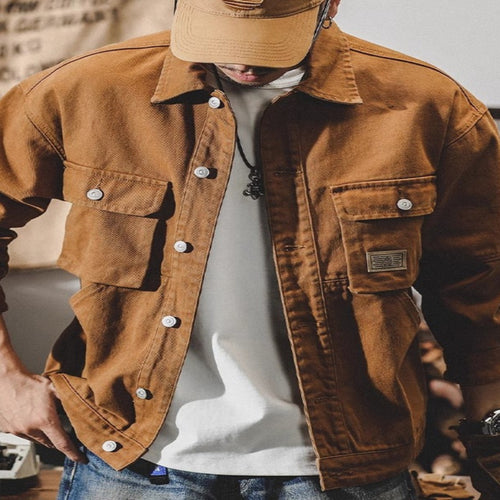 Herren Modische Utility-Jacke im urbanen Stil Drune