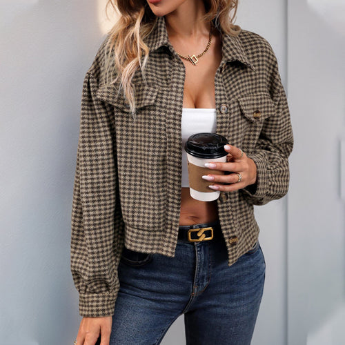 Damen Kariierte Overshirt Drune