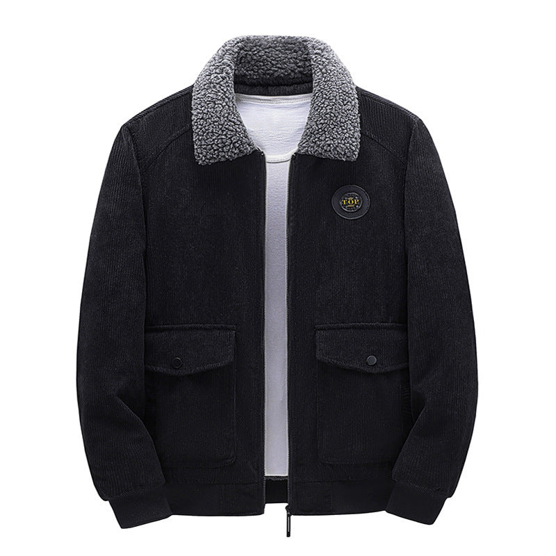 Herren Lässige Cordjacke mit Teddykragen Drune