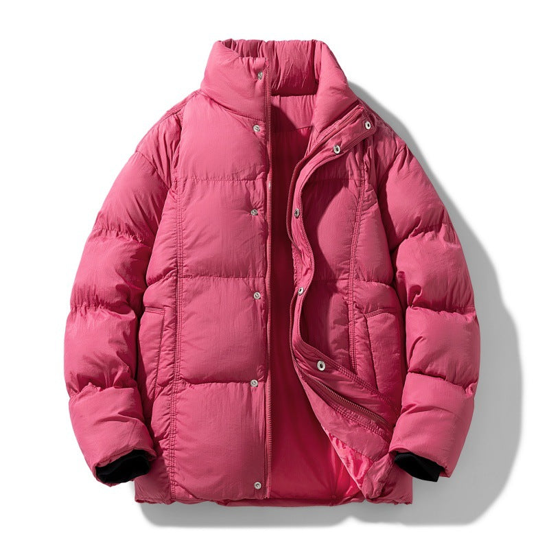 Herren gesteppte Thermoisolierte Winterjacke mit hohem Stehkragen und verdeckter Druckknopfleiste Drune