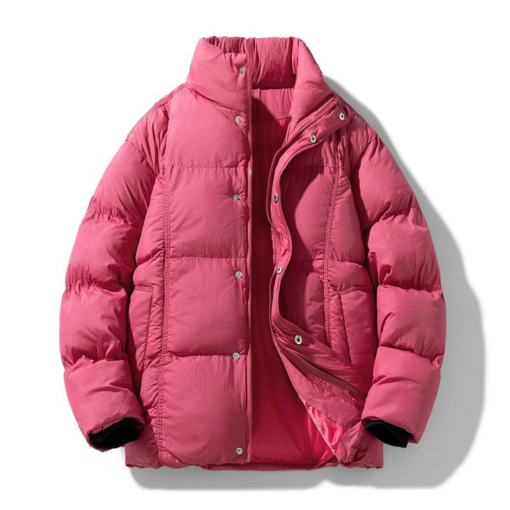 Herren gesteppte Thermoisolierte Winterjacke mit hohem Stehkragen und verdeckter Druckknopfleiste Drune