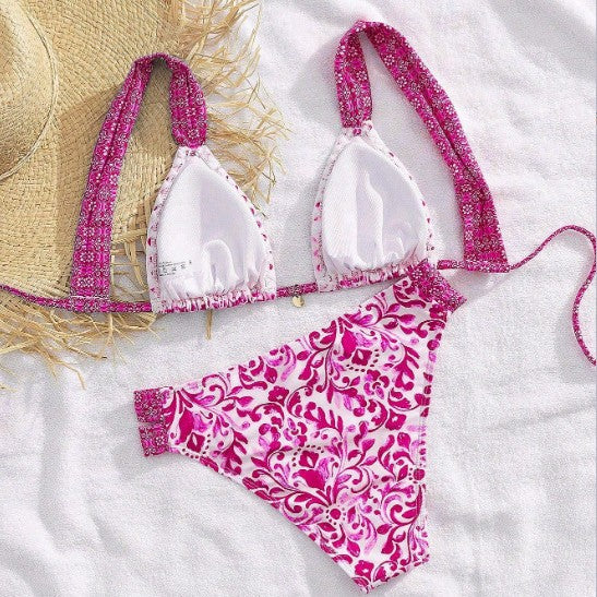 Damen Bikini mit dekorativen Rüschen und elegantem Muster Drune