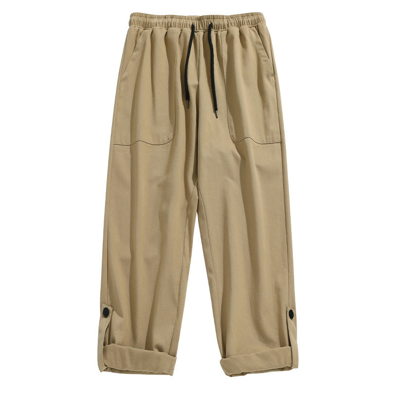 Unisex Weite Komfort-Hose im Utility-Palazzo‑Schnitt mit elastischem Bund und aufgesetzten Taschen Drune
