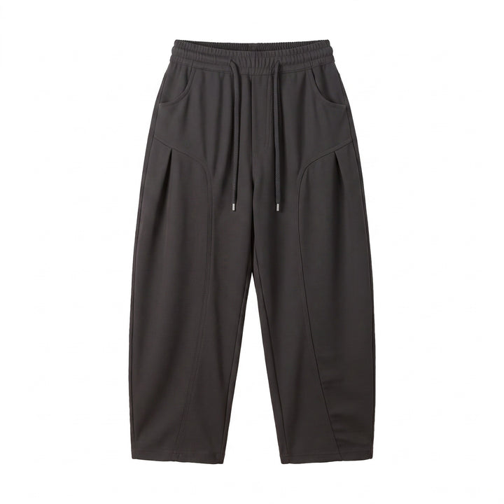 Damen Cropped Jogginghose im Relaxed‑Schnitt mit Kordelzug und Ziernähten Drune