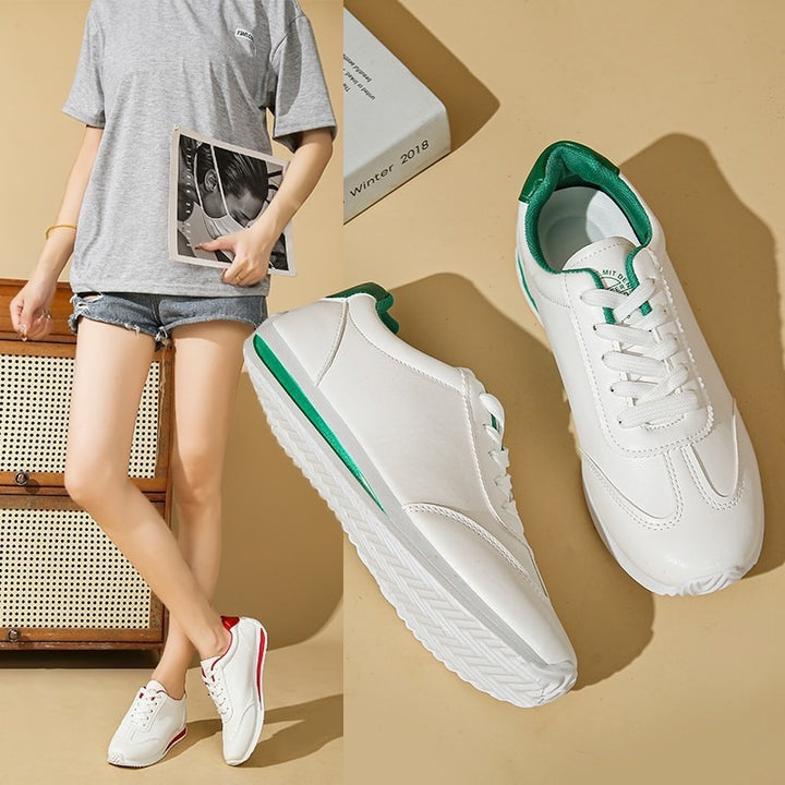 Damen Sneaker mit leichter Keilsohle und kontrastfarbenem Fersenpatch Drune