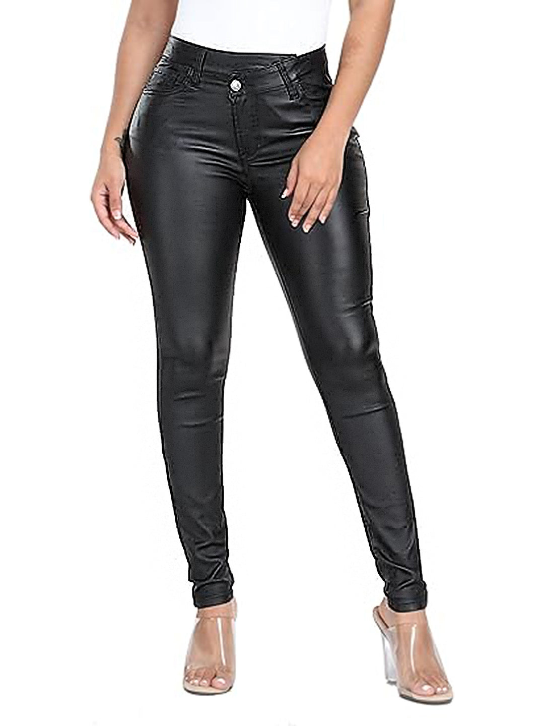 Damen Modische Kunstlederleggings Drune