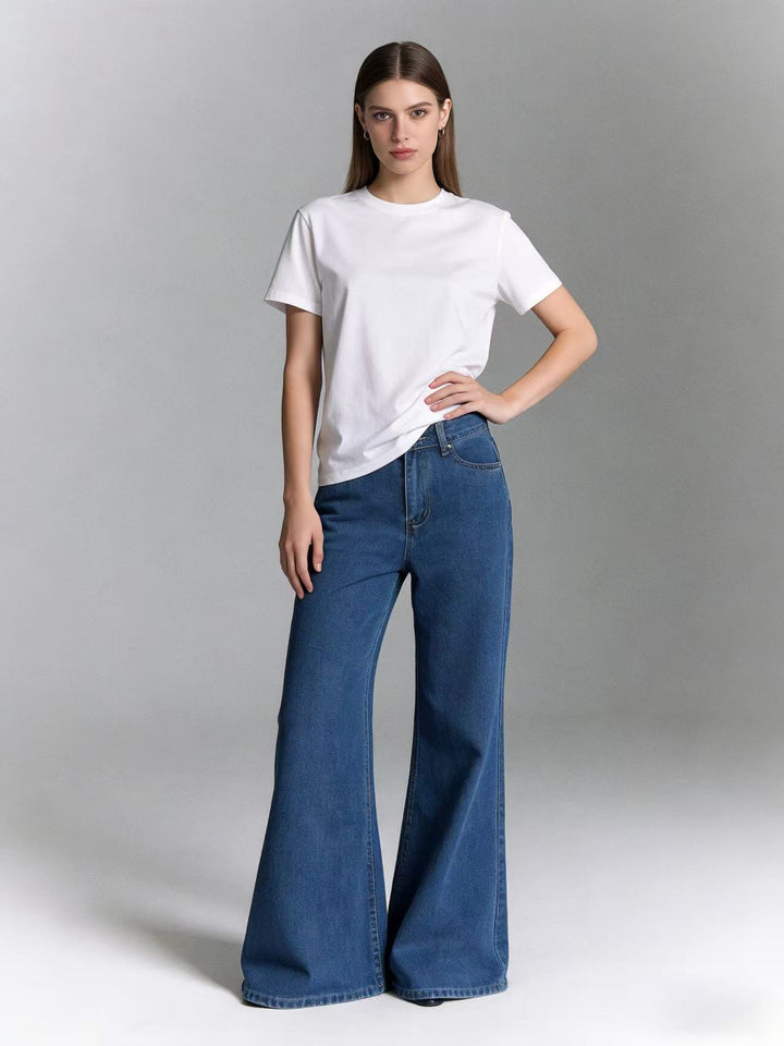 Damen nan hochwertiges Rundhals-Basicshirt aus Bio-Baumwolle mit Regular-Fit und verstärkten Nähten Drune