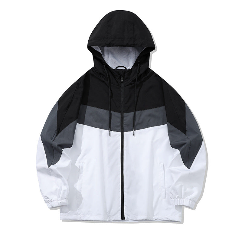 Herren Sportliche Übergangsjacke mit hohen Kragen und Farbblockdesign Drune