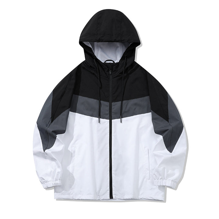 Herren Sportliche Übergangsjacke mit hohen Kragen und Farbblockdesign Drune