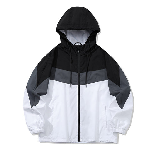 Herren Sportliche Übergangsjacke mit hohen Kragen und Farbblockdesign Drune
