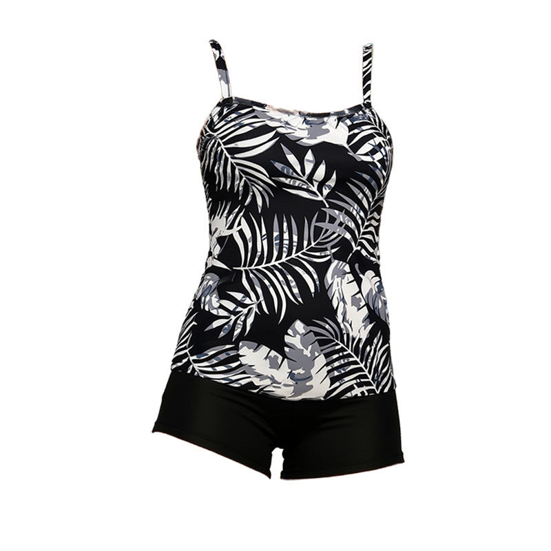 Damen Tankini Set mit floralem Oberteil und hoher Shorts Drune