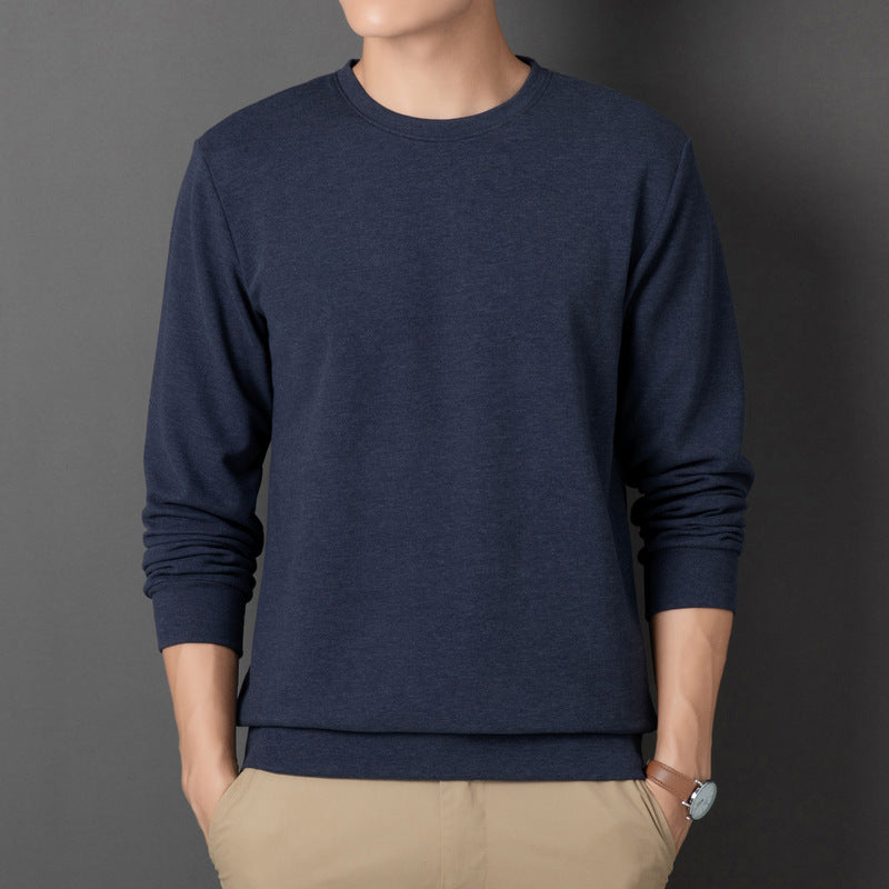 Herren Feines Rundhals-Sweatshirt aus Baumwollmix mit Regular-Fit und Rippbündchen Drune