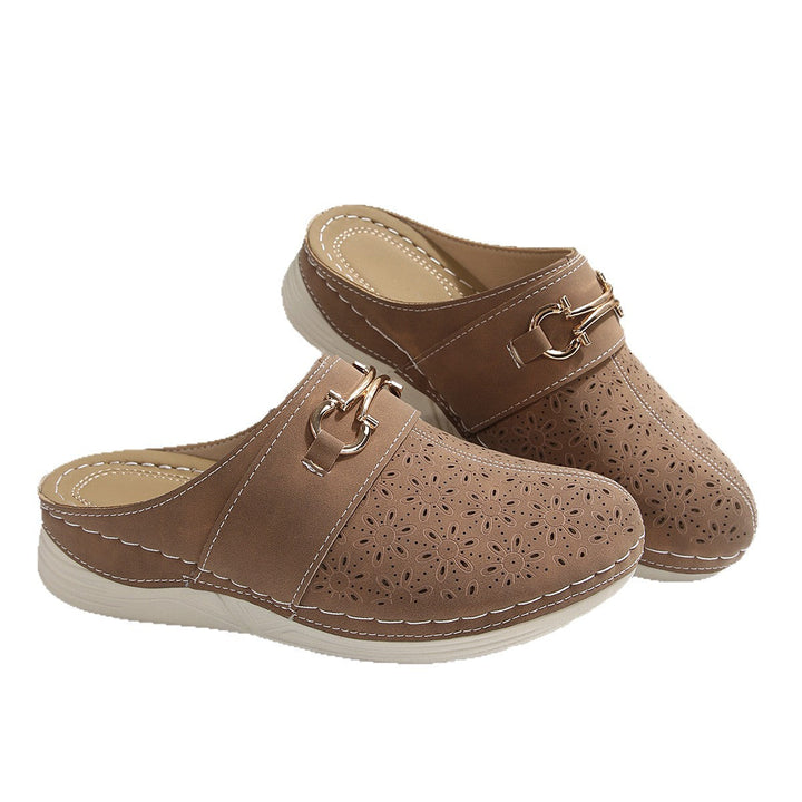 Damen Clogs mit floralem Lochdesign und komfortabler Fußbettgestaltung Drune