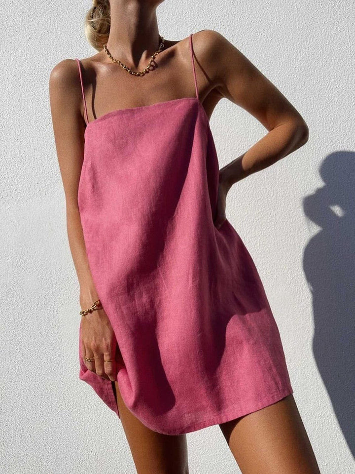 Damen lässiges Trägerkleid aus leichtem Material Drune