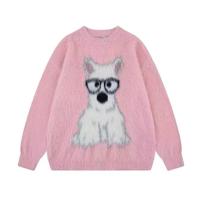 Damen Verspielter Pullover mit tierischem Motiv Drune