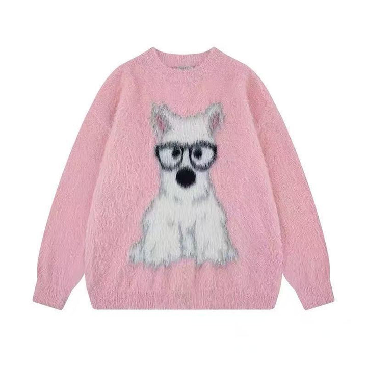 Damen Verspielter Pullover mit tierischem Motiv Drune