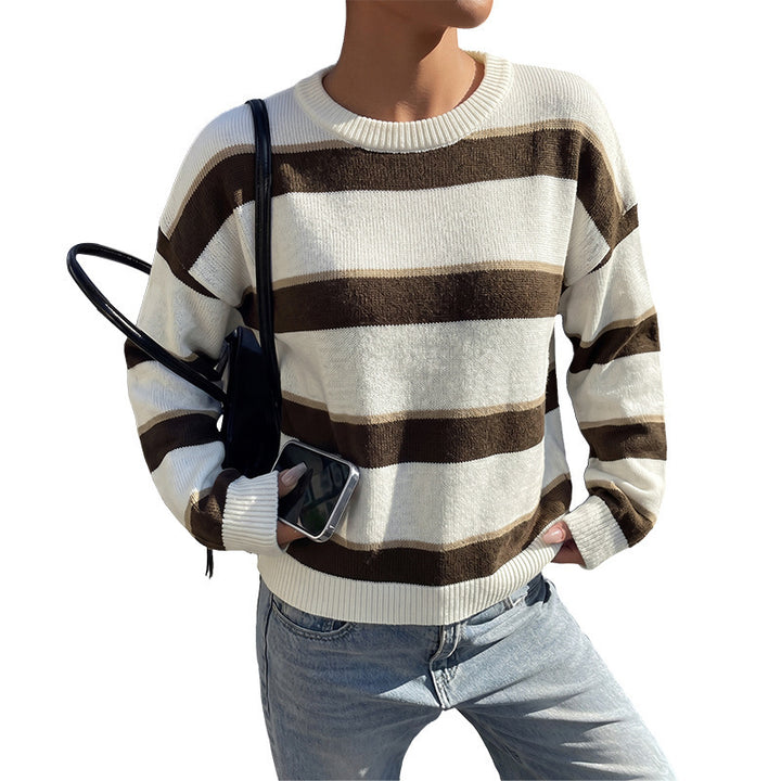 Damen Gemusterter Strickpullover Drune