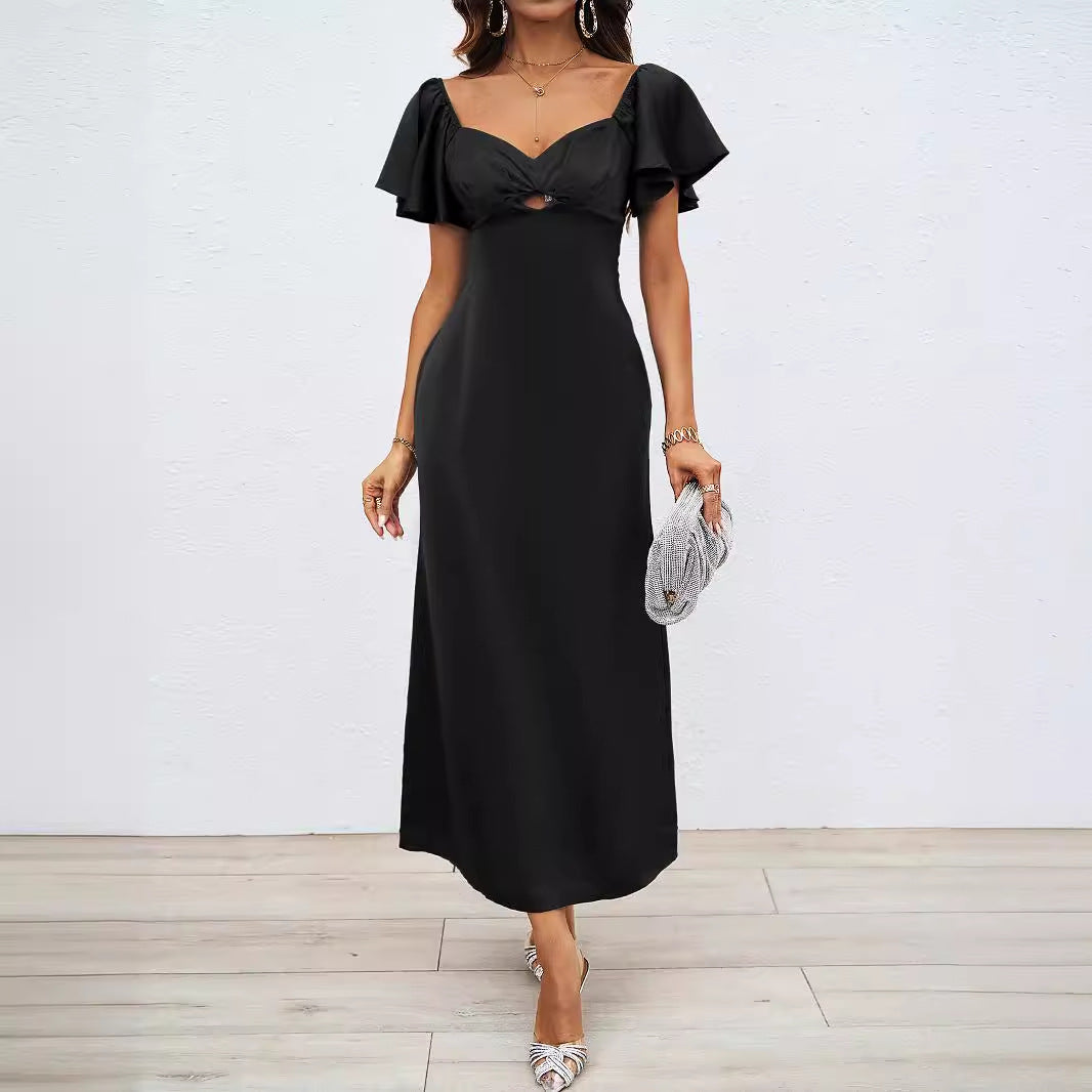 Damen Maxikleid mit schulterfreiem Design und eleganten Rüschendetails Drune