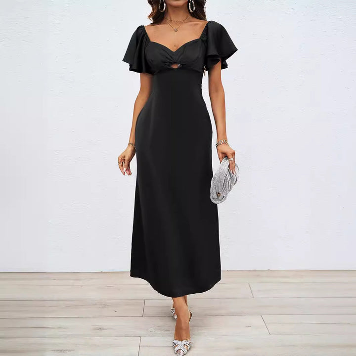 Damen Maxikleid mit schulterfreiem Design und eleganten Rüschendetails Drune